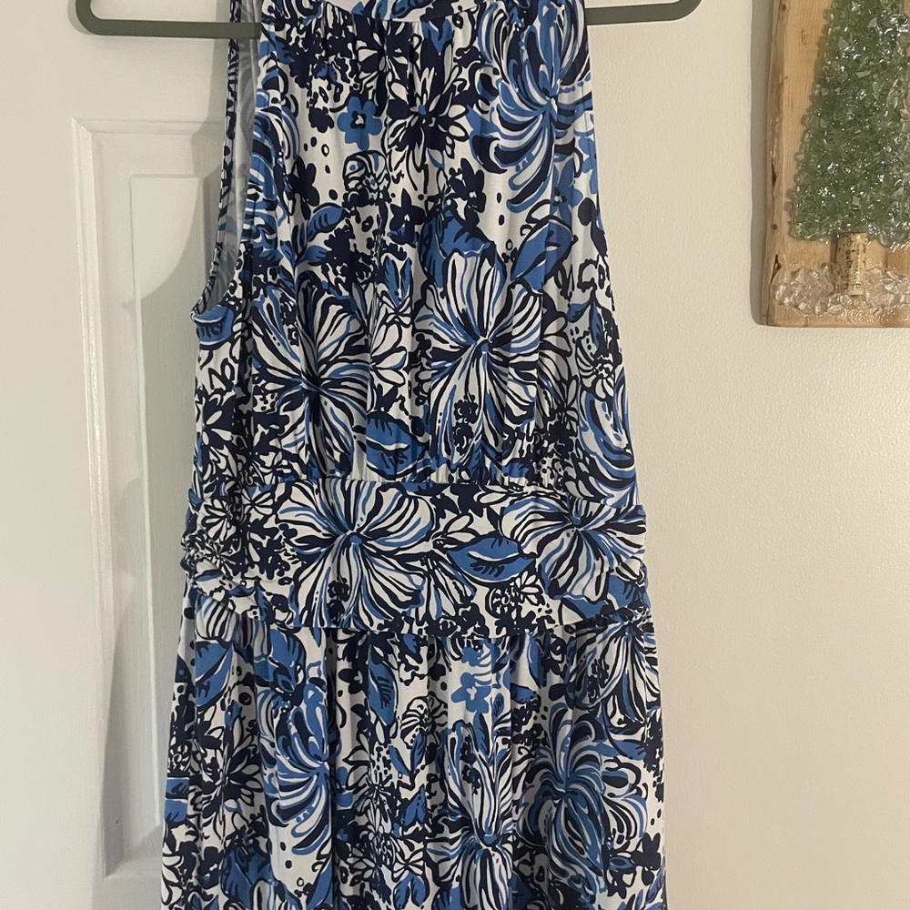 Lilly Pulitzer Blue and White Floral Dress